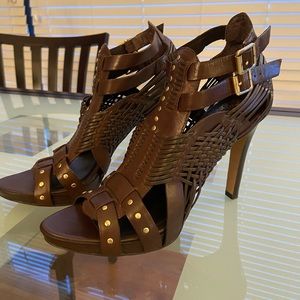 Vince Camuto Brown Leather Gladiator Heels